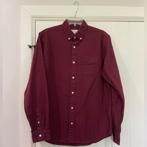 GAP Shirt Mens Medium Maroon Red Oxford Button down shirt